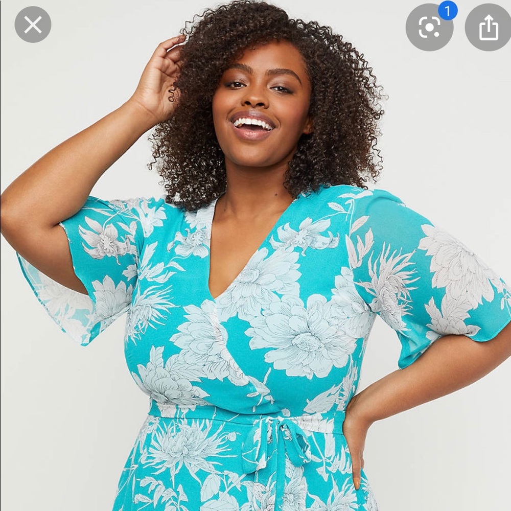 Lane Bryant blue floral print dress